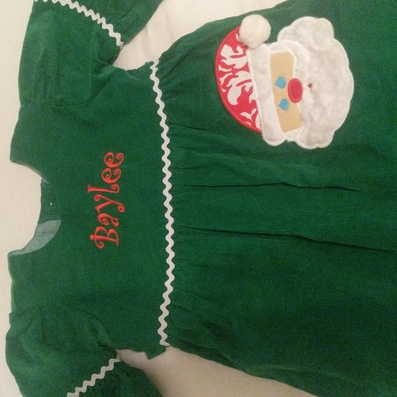 S u c r a e size 24 months monogramed "Baylee" Christmas outfit romper - Picture 1 of 7